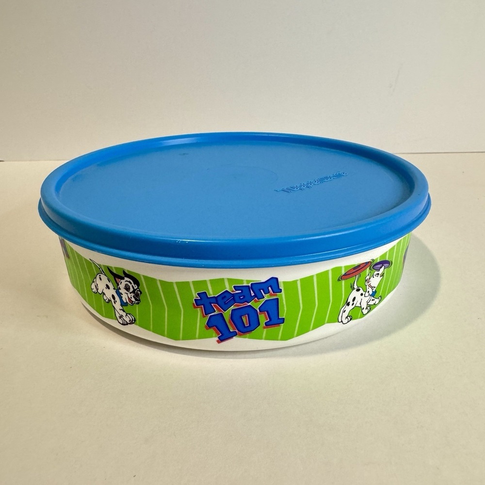 Vintage 1990s Tupperware 101 Dalmatians Big Wonder Bowl w/ Lid 6"